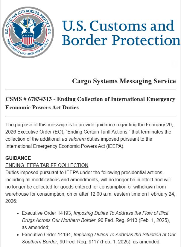 Official End of U.S. IEEPA Emergency Tariffs — The Beginning of a Structural Reset